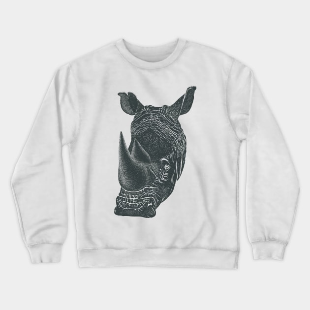 Rhino Head Crewneck Sweatshirt by GeeTee